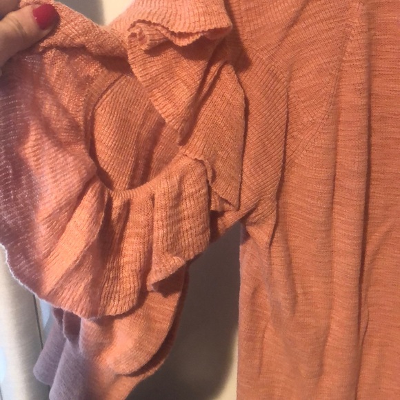 Open Ruffled Sleeve Sweater - Picture 2 of 6